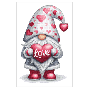 S 11062 Cross stitch pattern for a phone - Valentine's Day gnome