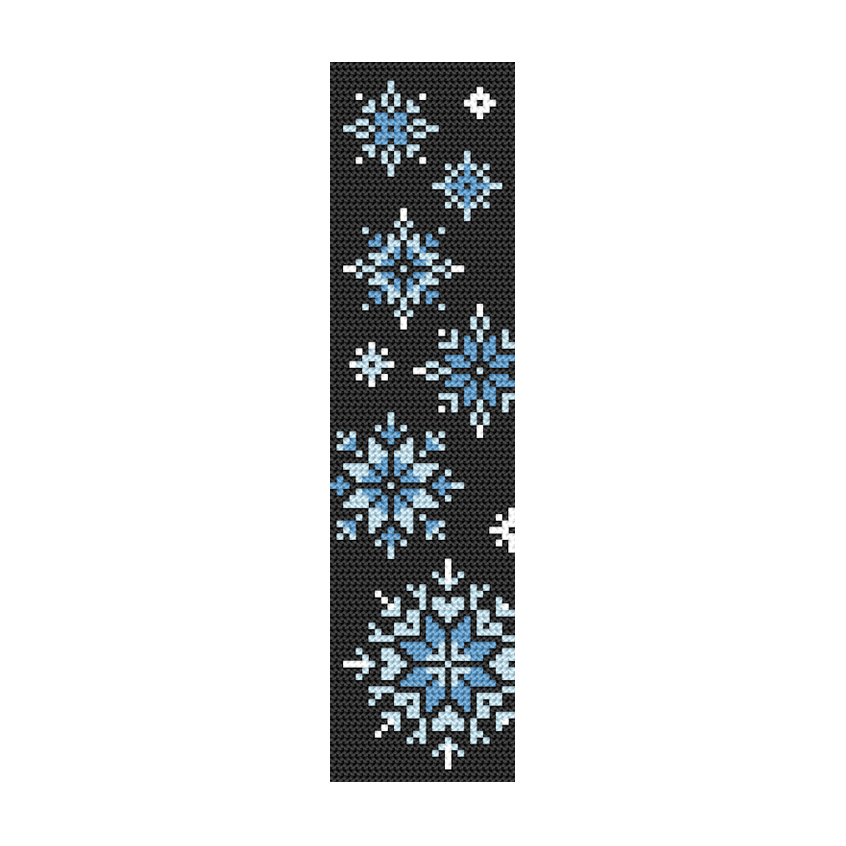 Cross stitch pattern for a phone - Bookmark with snowflakes