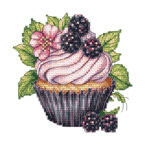 W 10939 Cross stitch pattern PDF - Blackberry cupcake