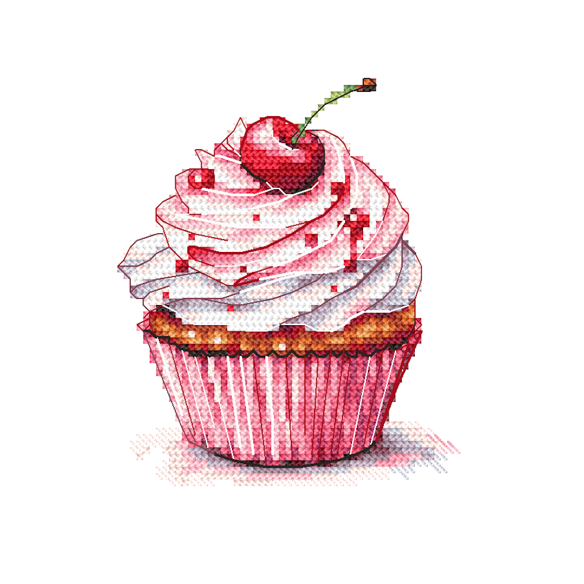 Cross stitch pattern for a phone - Cherry cupcake