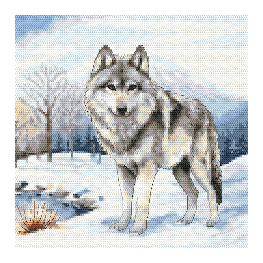 Cross stitch pattern for a phone - Lone wolf