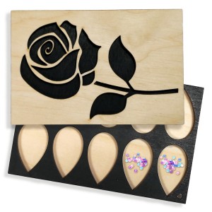1000-01 Wooden box for beads - Rose