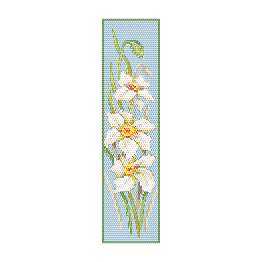 Cross stitch pattern for a phone - Bookmark with daffodils