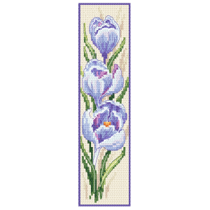 ZU 10947 Cross stitch kit - Bookmark with crocuses