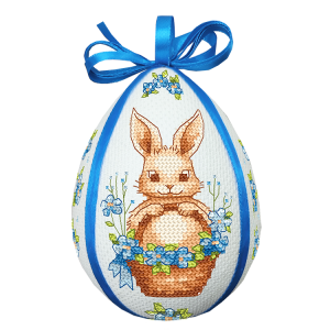 ZU 11067 Cross stitch kit - Easter egg - Bunny in flowers
