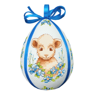 W 11066 Cross stitch pattern PDF - Easter egg - Lamb in flowers