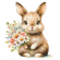 Cross stitch pattern for a phone - Bunny with flowers