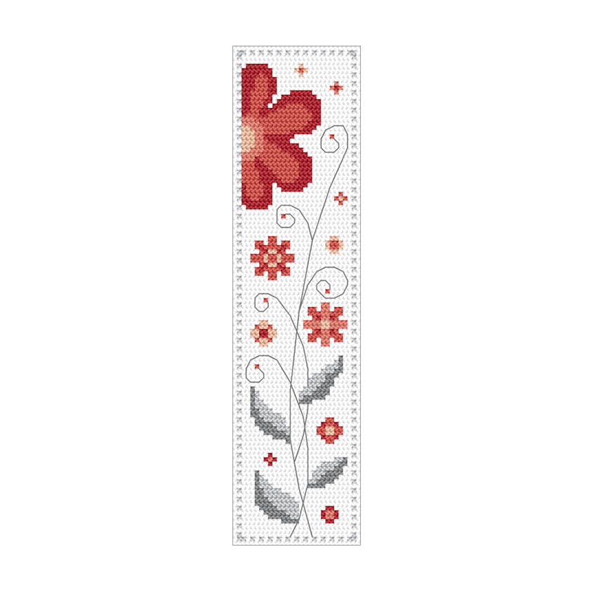 Cross stitch pattern for a phone - Flower bookmark