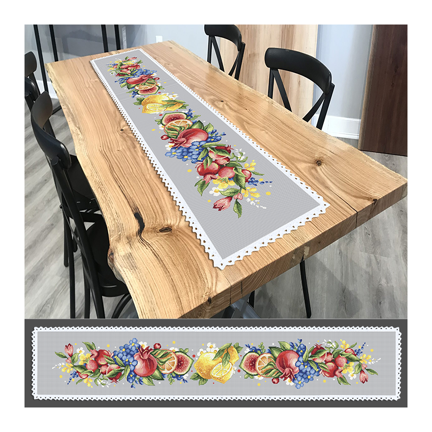 Cross stitch pattern for a phone - Long fruit table runner