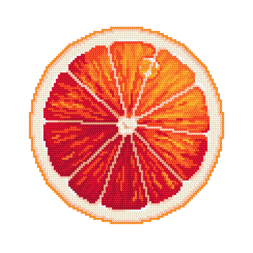 Cross stitch pattern for a phone - Grapefruit
