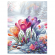 Cross stitch pattern for a phone - Landscape with crocuses