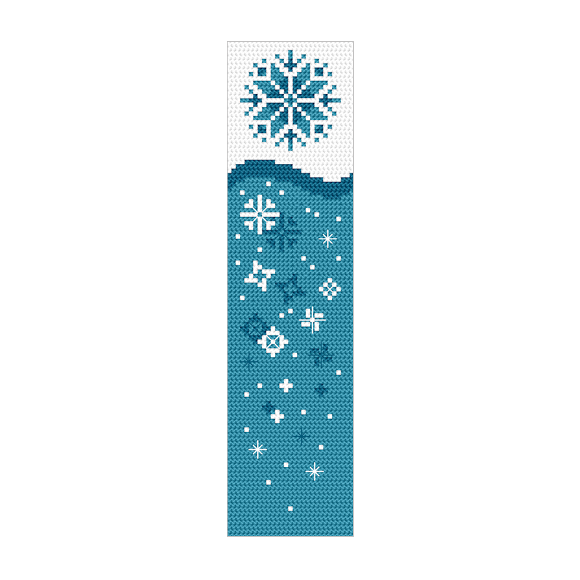Cross stitch pattern for a phone - Bookmark - 4 seasons - Winter
