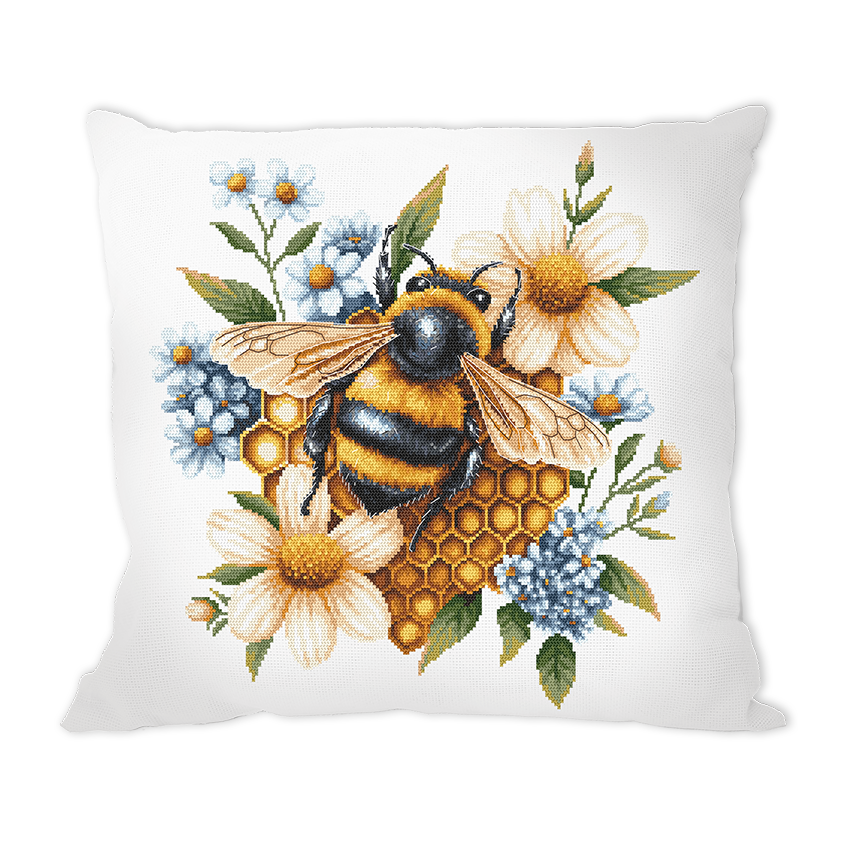 Cross stitch pattern for a phone - Cushion - Bee on honeycomb