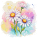Cross stitch pattern for a phone - Watercolor daisies