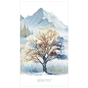 W 10959 Cross stitch pattern PDF - Four seasons - Winter tree