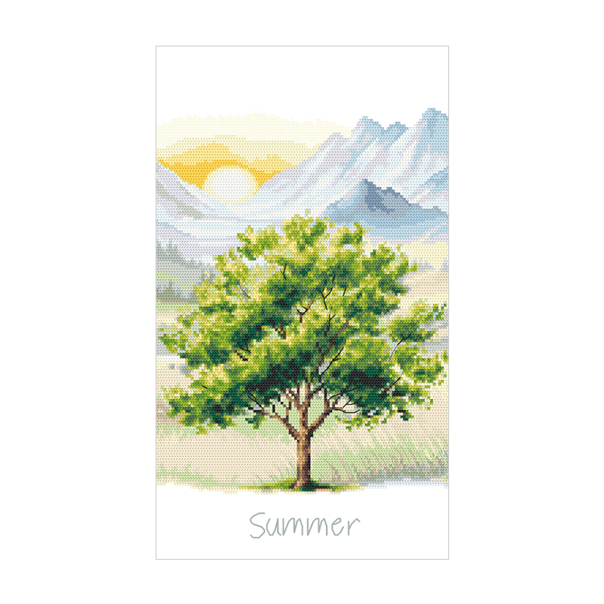 Cross stitch pattern for a phone - Four seasons - Summer tree