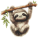 Cross stitch pattern for a phone - Sloth