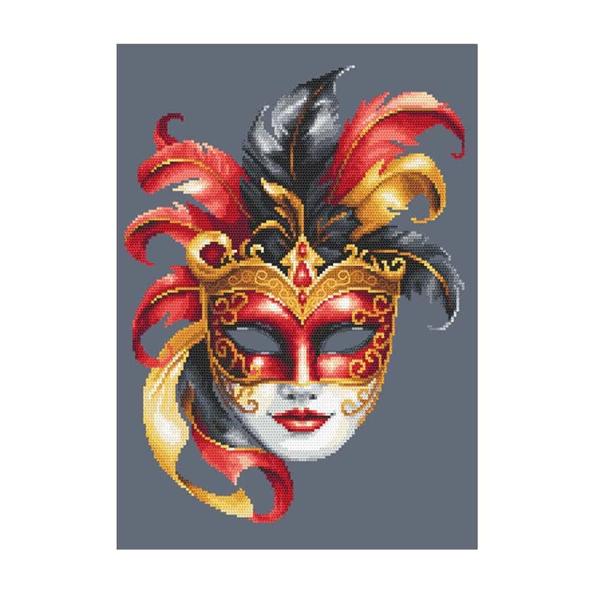 Cross stitch pattern for a phone - Venetian mask