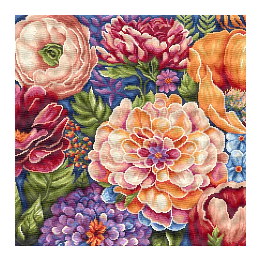 Cross stitch pattern for a phone - Summer flowers