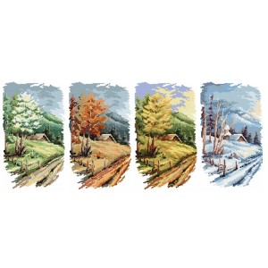 SET8 Set of cross stitch kits - 4 seasons - 3+1 for free