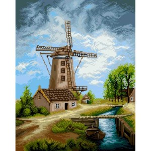 GC 7292 Cross stitch pattern on paper - Watermill