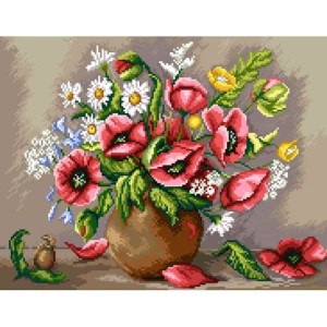 K 7143 Tapestry canvas - Bouquet of poppies