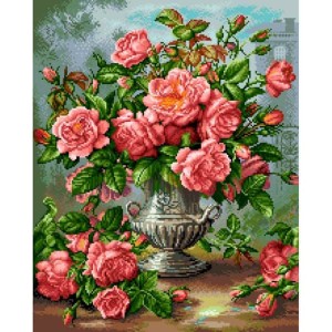 GC 7351 Cross stitch pattern on paper - Roses on the patio