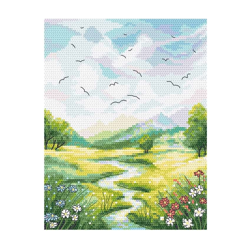 Cross stitch pattern for a phone - River in the valley