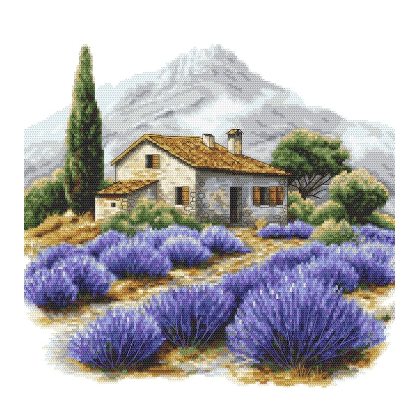 Cross stitch pattern for a phone - Mountainous Provence
