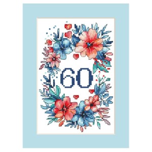 GU 10964 Cross stitch pattern on paper - Birthday card with a floral arrangement