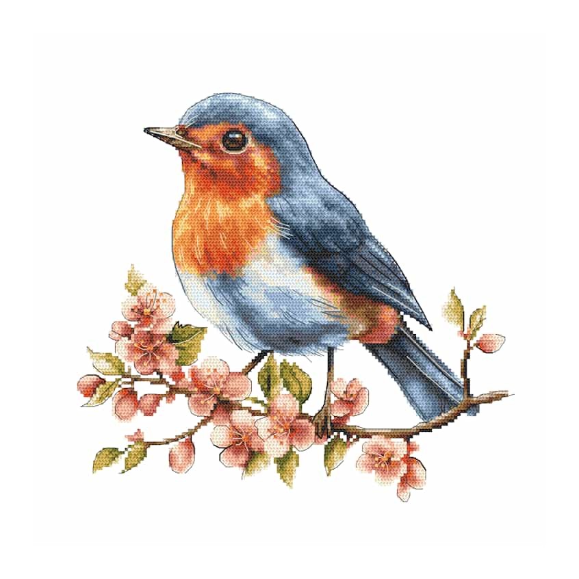 Cross stitch pattern for a phone - Robin