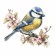 Cross stitch pattern for a phone - Titmouse