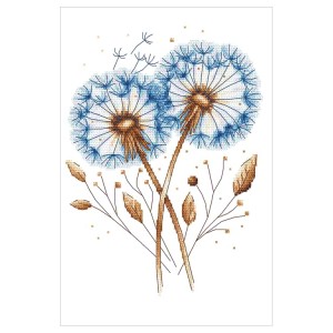 GC 11138 Cross stitch pattern on paper - Blue dandelions III