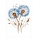 Cross stitch pattern for a phone - Blue dandelions III
