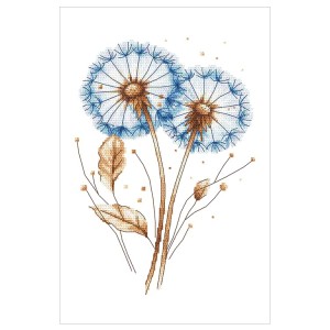 GC 11136 Cross stitch pattern on paper - Blue dandelions I