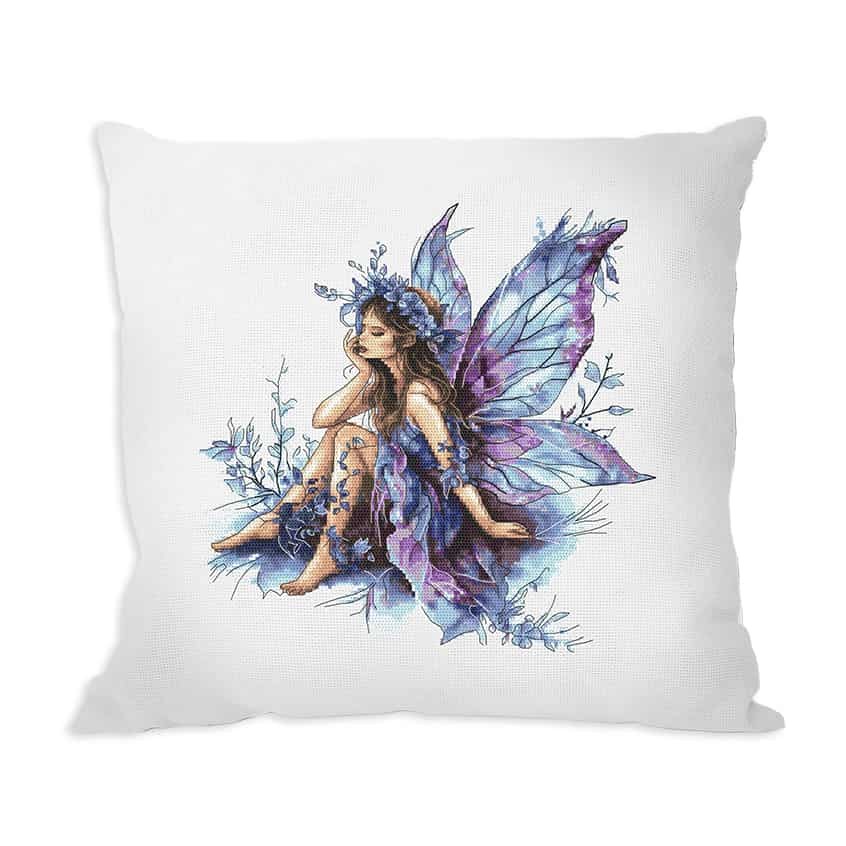 Cross stitch pattern for a phone - Cushion - Purple fairy