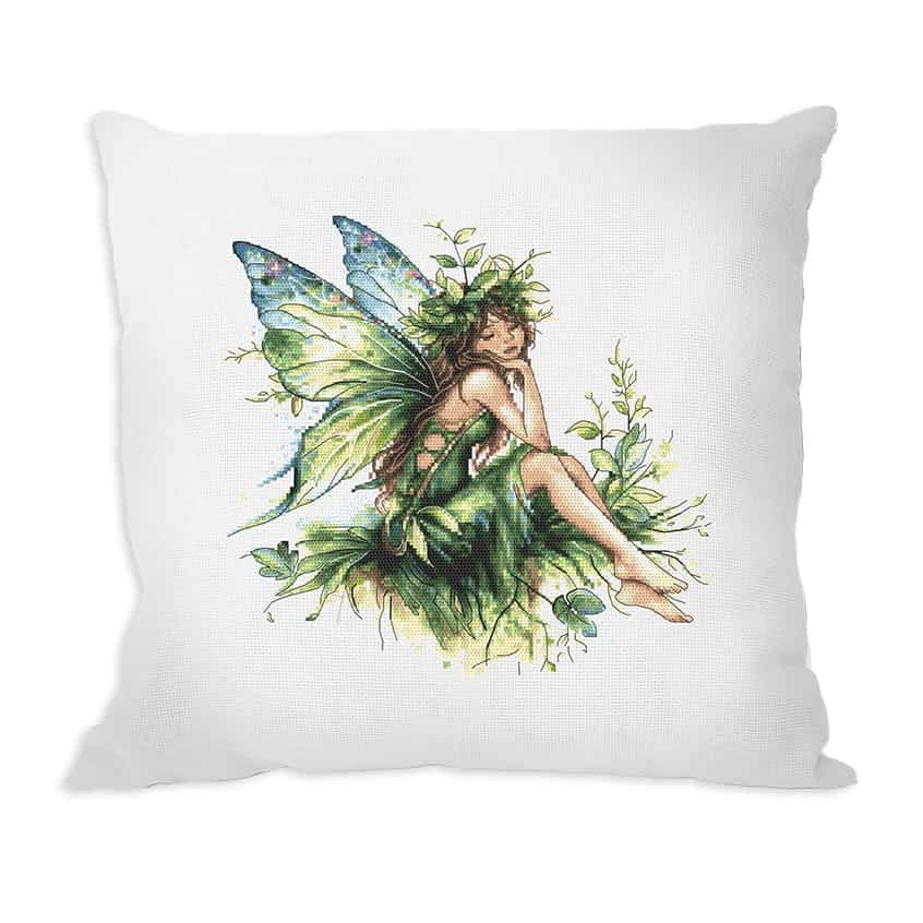Cross stitch pattern for a phone - Cushion - Green fairy
