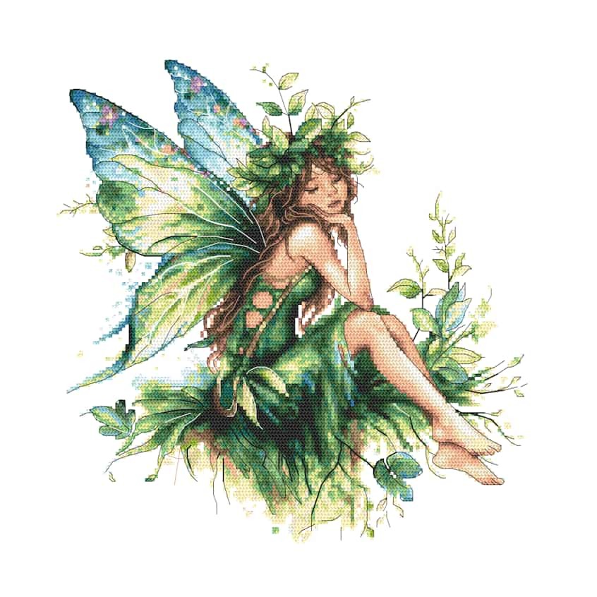 Cross stitch pattern for a phone - Green fairy