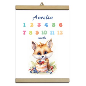 0522-PE Personalizovaný plakát - První rok života - Liška