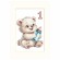 Cross stitch pattern for a phone - Birthday card - Teddy bear with a bottle