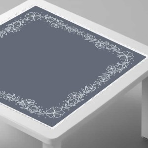 ZU 11143 Cross stitch kit - Tablecloth with white flowers