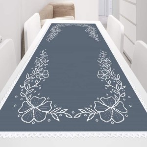 ZU 11142 Cross stitch kit - Table runner with white flowers