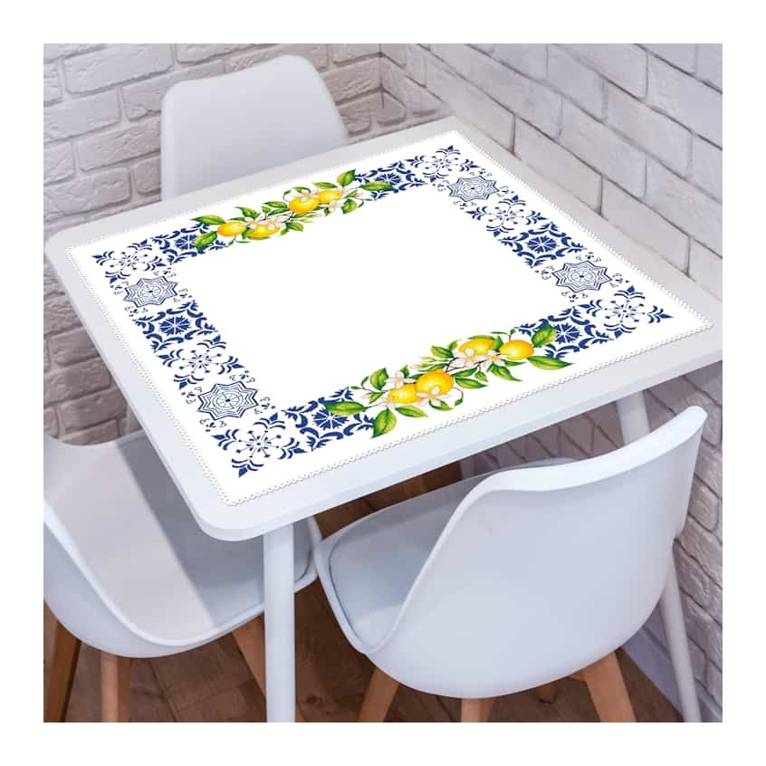 Cross stitch pattern for a phone - Tablecloth with lemons