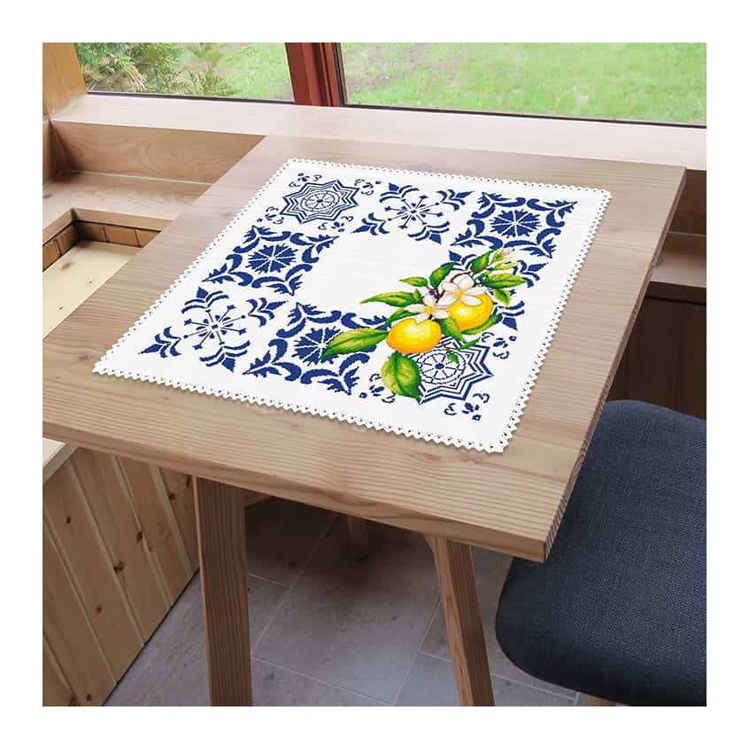 Cross stitch pattern for a phone - Napkin with lemons