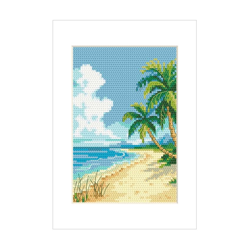 Cross stitch pattern for a phone - Card - Memories of a tropical vacation