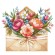 Cross stitch pattern on paper - Flower letter