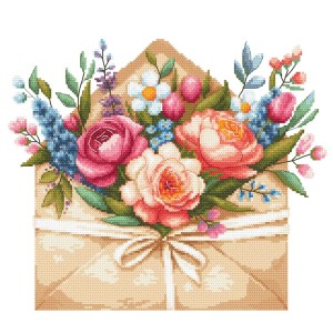 S 11153 Cross stitch pattern for a phone - Flower letter