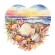 Cross stitch pattern on paper - Sea in the heart