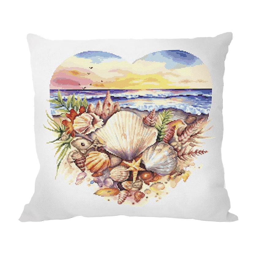 Cross stitch pattern for a phone - Cushion - Sea in the heart
