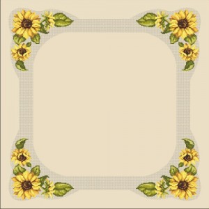 GU 10008 Cross stitch pattern - Tablecloth with sunflowers